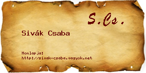 Sivák Csaba névjegykártya