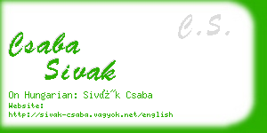 csaba sivak business card